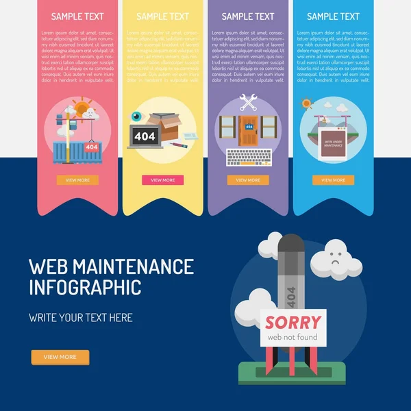 Web Maintenance Infographic Concept — Stock Vector