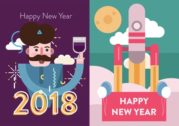 Póster Feliz Año Nuevo — Vector de stock