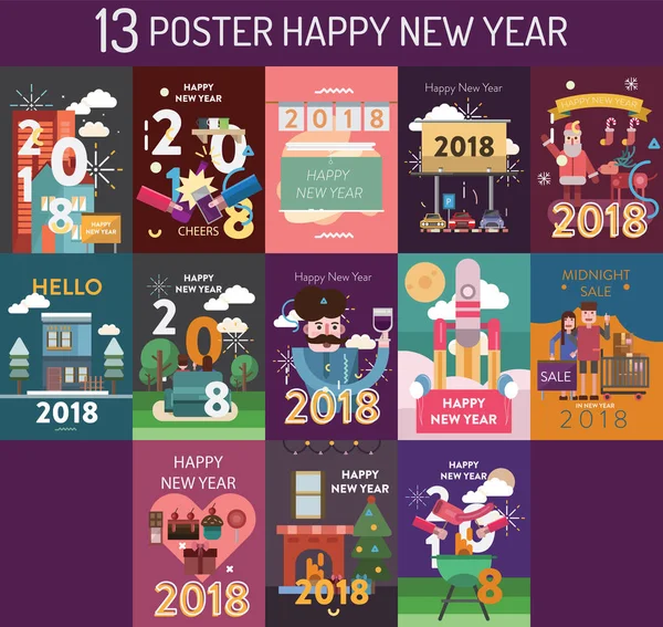 Póster Feliz Año Nuevo — Vector de stock