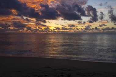 Singkawang Beach, Plaj Endonezya güzel gün batımı | Asya Beach