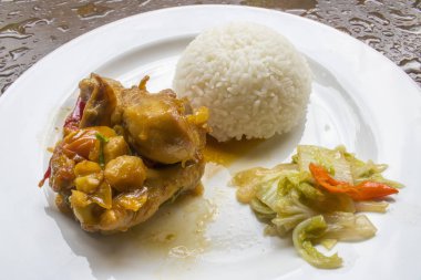 Tavuk soya sosu ile pirinç, tavuk yiyecek, Endonezya gıda | Asya gıda