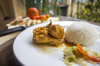 Tavuk soya sosu ile pirinç, tavuk yiyecek, Endonezya gıda | Asya gıda