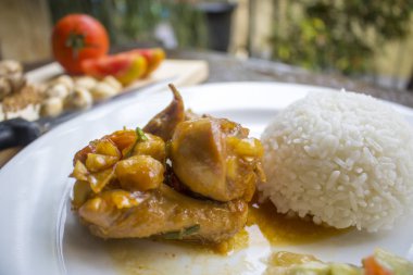 Tavuk soya sosu ile pirinç, tavuk yiyecek, Endonezya gıda | Asya gıda