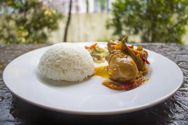 Tavuk soya sosu ile pirinç, tavuk yiyecek, Endonezya gıda | Asya gıda