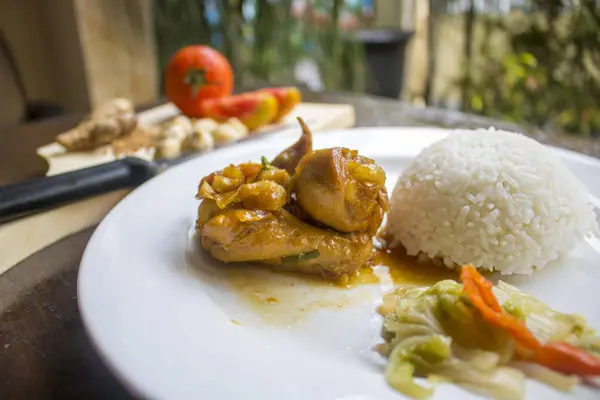 Tavuk soya sosu ile pirinç, tavuk yiyecek, Endonezya gıda | Asya gıda