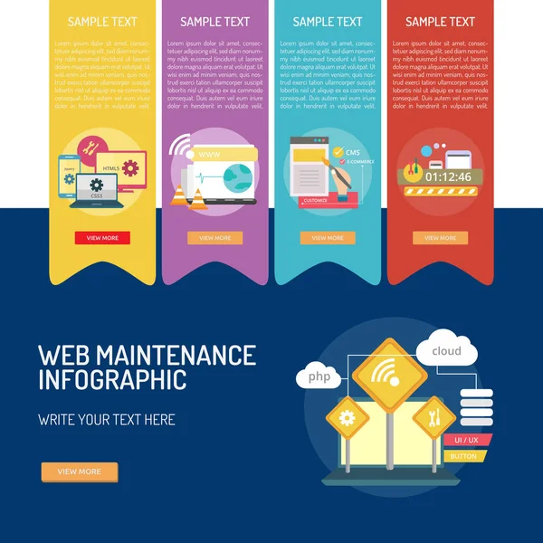 Web Maintenance Infographic Design — Stock Vector