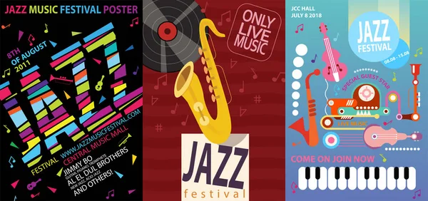 ジャズ祭ポスター デザイン — ストックベクタ