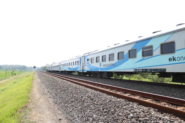 Treni Indonesiano Trasporti Ferroviari Treno Rotaia Jogja City Train Asian — Foto Stock