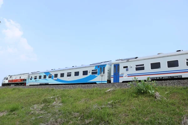 Treni Indonesiano Trasporti Ferroviari Treno Rotaia Jogja City Train Asian — Foto Stock