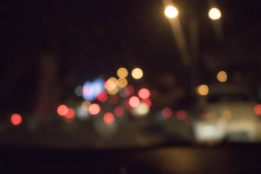 Bokeh şehrin gece şehir, şehir ışık bokeh