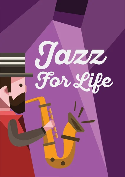 Jazz Design Cartaz Música — Vetor de Stock