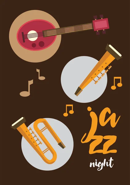 Jazz Design Cartaz Música —  Vetores de Stock