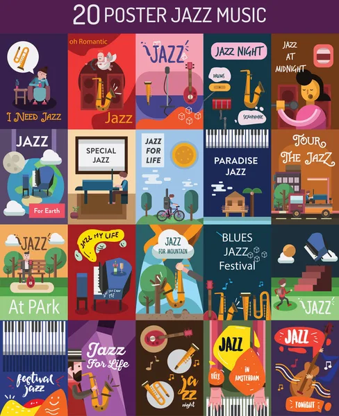 Jazz Muziek Poster Design — Stockvector