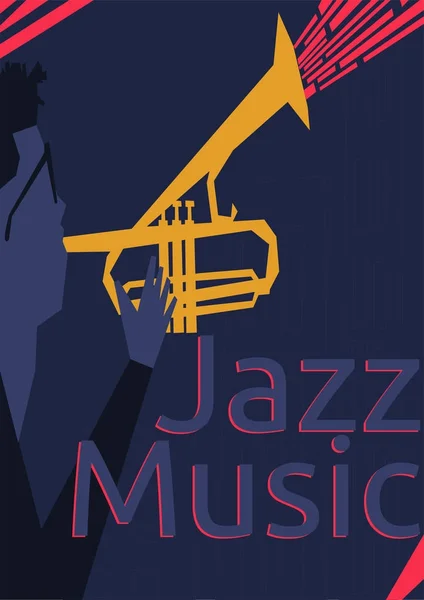 Jazz Muziek Poster Design — Stockvector