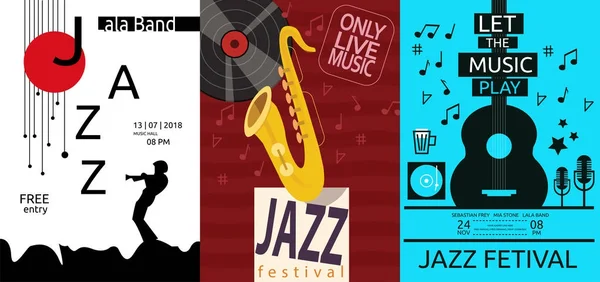 Jazz Muziek Poster Design — Stockvector