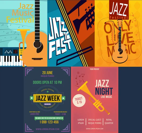 Jazz Muziek Poster Design — Stockvector