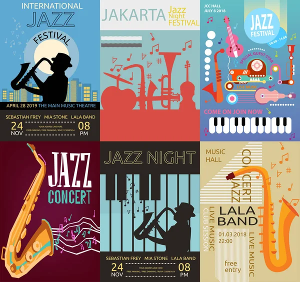 Diseño Póster Música Jazz — Vector de stock