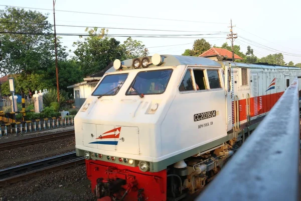 Stazione Indonesiano Treno Indonesiano Trasporti Ferroviari Treno Rotaia Jogja — Foto Stock