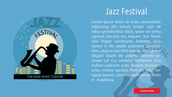 Σχεδίαση Του Jazz Φεστιβάλ Banner — Διανυσματικό Αρχείο