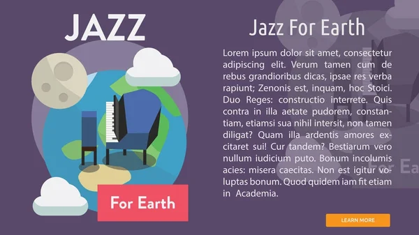 Jazz Para Bandera Conceptual Tierra — Vector de stock