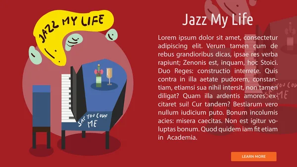 Jazz Life Conceptual Banner Stock Vector