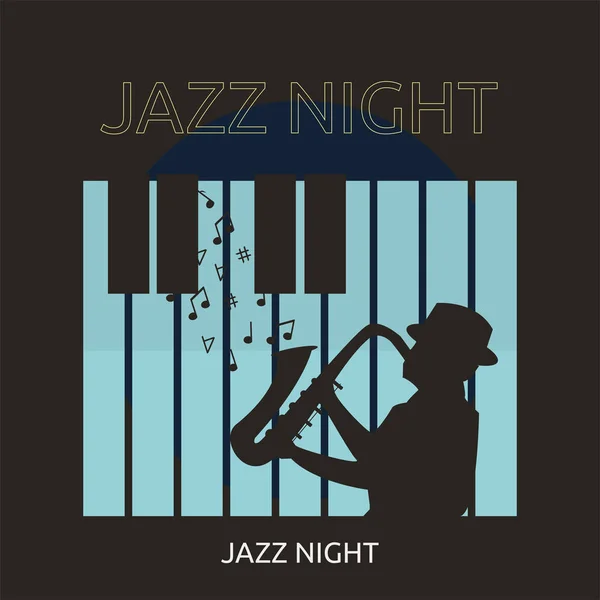 Design Conceito Noite Jazz — Vetor de Stock