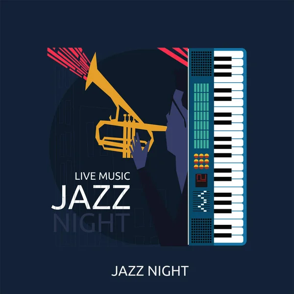 Noche Jazz Concepto Diseño — Vector de stock