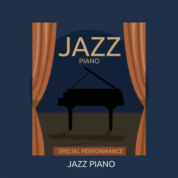 Jazz Piano Conceito Design — Vetor de Stock