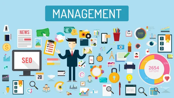 Management Typografie Gestaltungskonzept — Stockvektor