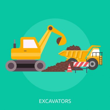 Ekskavatör konsept tasarım grafik