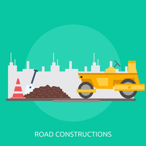 Straßenbau Konzeption — Stockvektor
