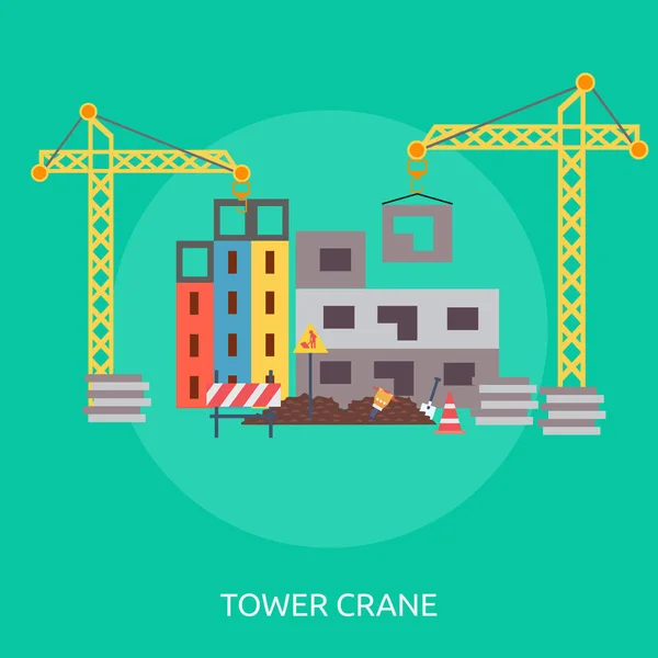 Toren Kraan Conceptontwerp — Stockvector