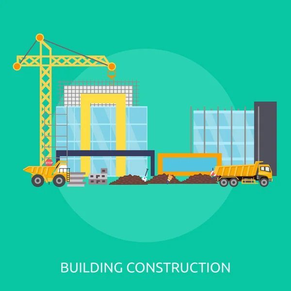 Building Construction Concept Design — Stock Vector