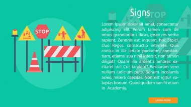 İşaretler kavramsal Banner tasarımı
