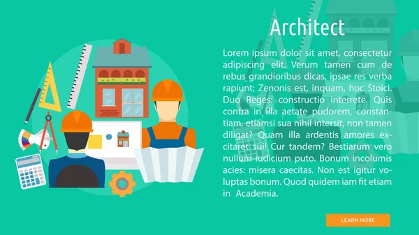 Architekt Konzeptionelle Bannergestaltung — Stockvektor