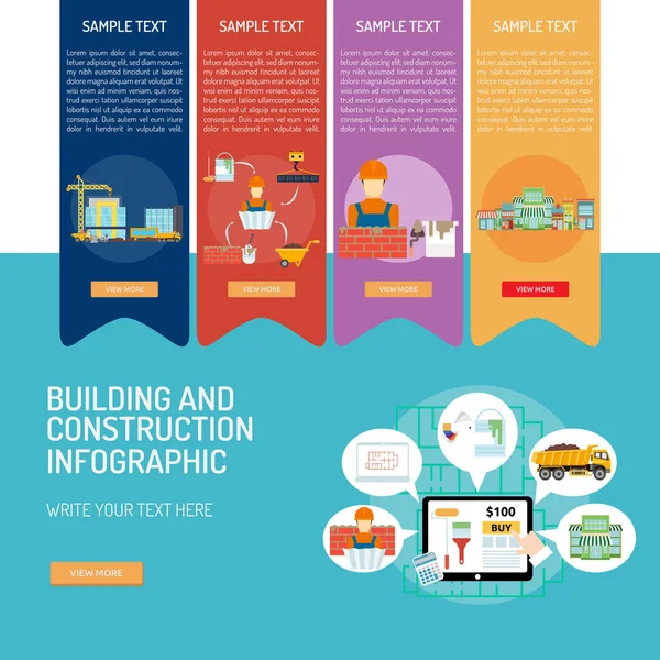 Infográfico Construção Construção —  Vetores de Stock