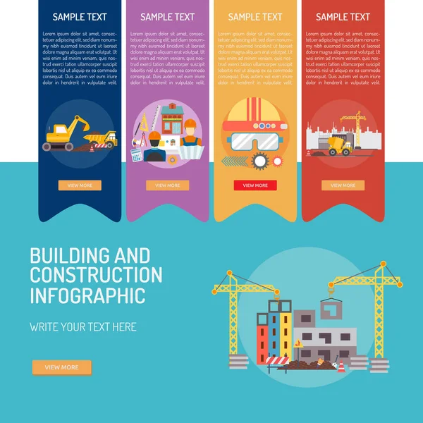 Building Construction Infographic — Stock Vector