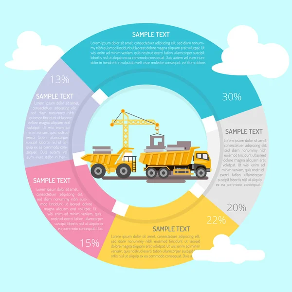 Lastbil Infographic Diagramdesign — Stock vektor