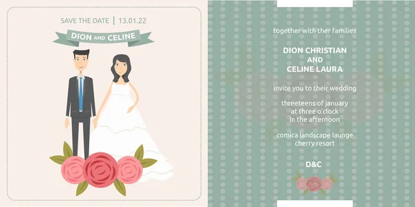 Modèle Est Concept Pour Invitation Mariage — Image vectorielle