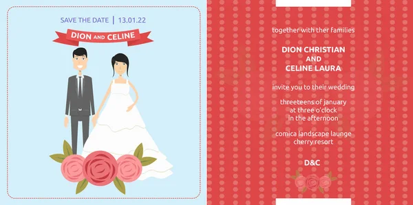 Modèle Est Concept Pour Invitation Mariage — Image vectorielle