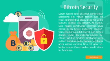 Bitcoin güvenlik kavramsal afiş