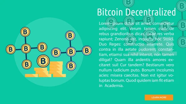 Bitcoin Banner Conceptual Descentralizado — Vector de stock