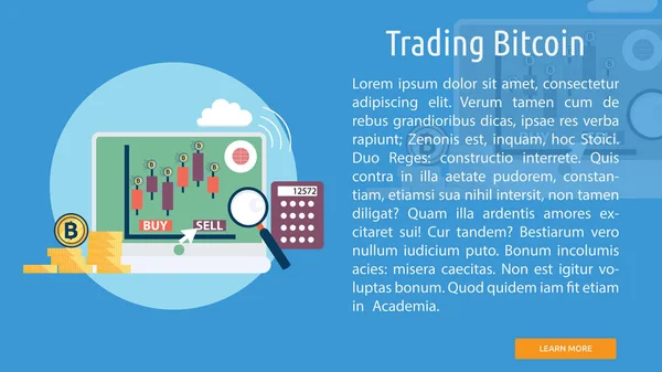 Comercio Bitcoin Conceptual Banner — Vector de stock