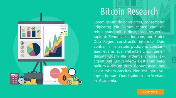 Bandera Conceptual Investigación Bitcoin — Vector de stock