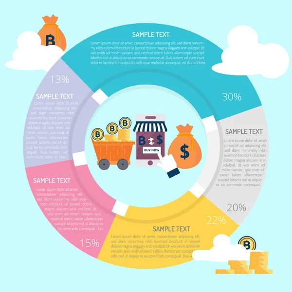 Buy Bitcoin Usd Infographic Diagram — Stock Vector