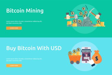 Cryptocurrency kavramsal Banner tasarımı