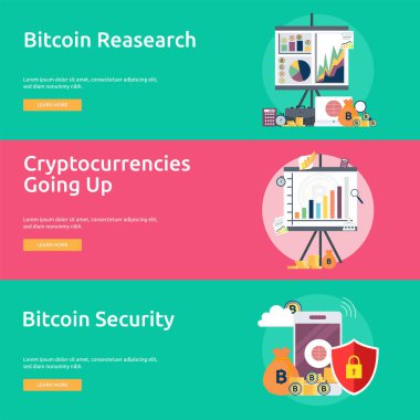 Cryptocurrency kavramsal Banner tasarımı