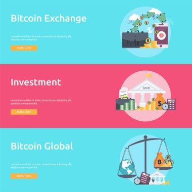 Cryptocurrency kavramsal Banner tasarımı