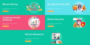 Cryptocurrency kavramsal Banner tasarımı