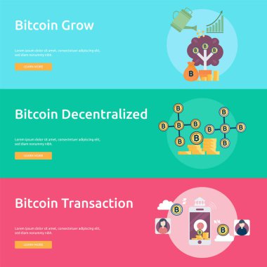 Cryptocurrency kavramsal Banner tasarımı